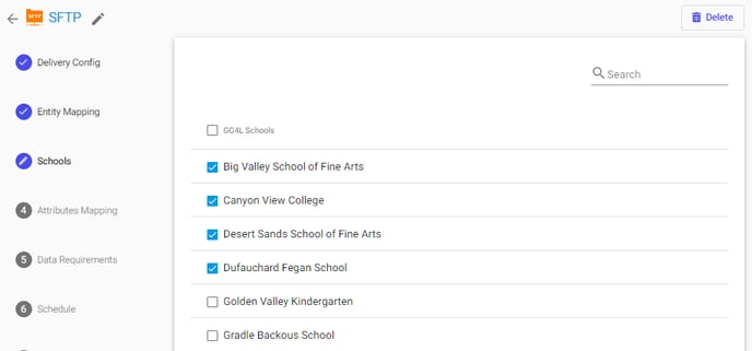 SFTP Export_Schools step