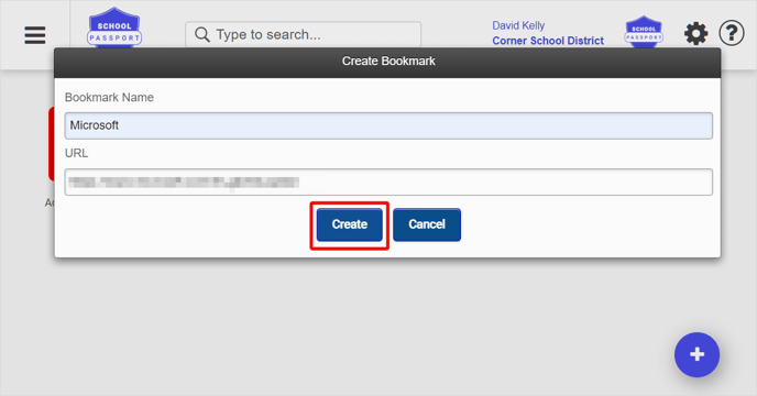 Create a personal bookmark_Create bookmark dialog
