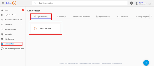 Administration-SchoolDay-Connect-Login Methods-SchoolDay Login