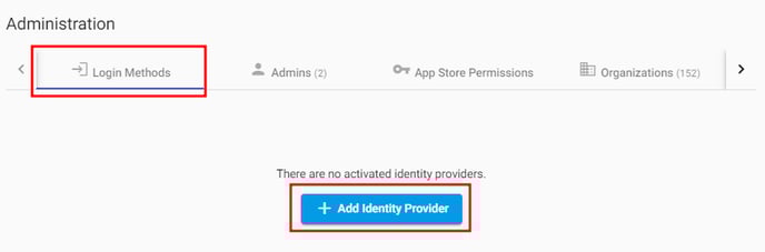 Administration_login Methods_Add IdP