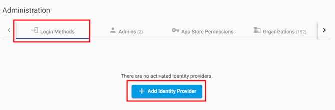 Administration_login Methods_Add IdP